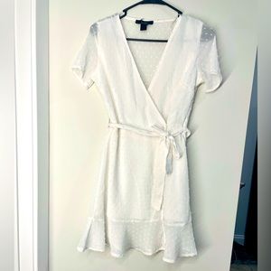 (2/$25) White wrap dress